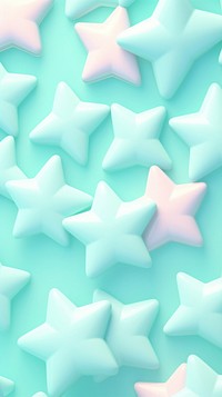 Cute puffy 3d stars wallpaper backgrounds turquoise repetition.