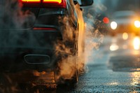 Black smoke from car exhaust pollution vehicle transportation. AI generated Image by rawpixel.