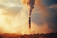 Polluted chimney pollution smoke architecture. AI generated Image by rawpixel.