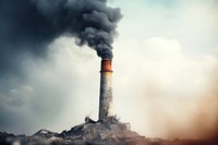 Polluted chimney pollution architecture smoke. AI generated Image by rawpixel.