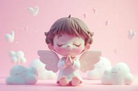 Cute angel fantasy background cartoon toy representation.