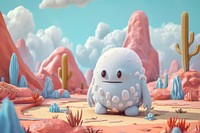 Cute golem fantasy background cartoon outdoors nature.