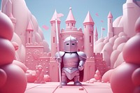 Cute knight fantasy background cartoon representation futuristic.