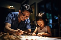 Child bonding father togetherness. AI generated Image by rawpixel.
