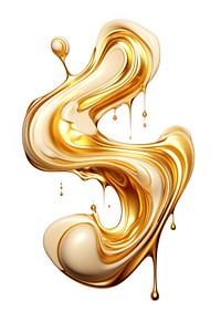 Abstract fluid shape gold white background accessories.