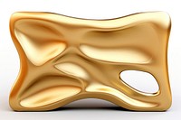 Biomorphic rectangle gold jewelry shiny.