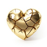 Broken heart gold jewelry shiny.
