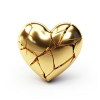 Broken heart gold jewelry shiny.