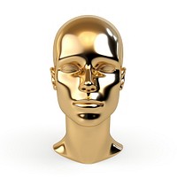 Head human bronze shiny mask.