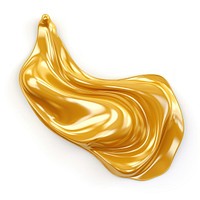Solid-fluid liquid shape gold shiny white background.