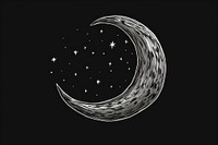 A crescent moon astronomy night monochrome.