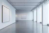 Empty scene of gallery wall flooring architecture backgrounds.