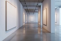 Empty scene of gallery wall floor architecture backgrounds.