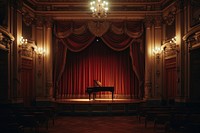 Empty scene of stage keyboard music piano.