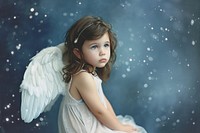 1970 cute little angel wings innocence portrait photography.