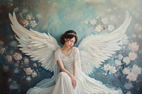 1970 angel wings elegance painting adult.