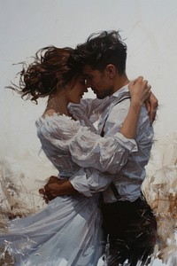 Couple painting romance fashion.