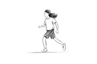 Hand-drawn illustration woman running footwear drawing sketch.