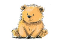 Hand-drawn sketch bear mammal animal cute.