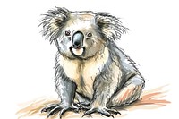 Hand-drawn sketch koala mammal animal cute.