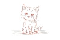 Hand-drawn sketch of kitten drawing animal mammal.