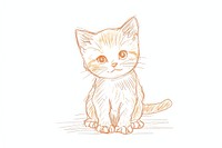 Hand-drawn sketch kitten drawing animal mammal.