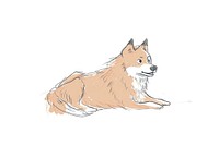 Hand-drawn sketch wolf drawing mammal animal.