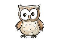 Hand-drawn sketch owl drawing animal bird.
