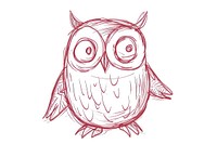 Hand-drawn sketch owl drawing art representation.