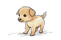 Hand-drawn sketch puppy drawing mammal animal.