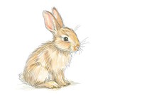 Hand-drawn sketch rabbit drawing rodent animal.