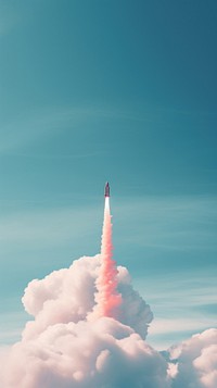  Rocket in the sky missile spacecraft ammunition. AI generated Image by rawpixel.