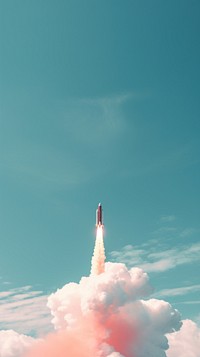  Rocket in the sky aircraft missile vehicle. AI generated Image by rawpixel.