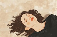 A woman lying on the ground drawing sketch adult. AI generated Image by rawpixel.