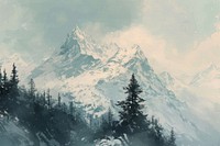 Tall snowy mountains backgrounds landscape outdoors.
