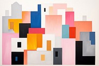 Abstract buildings paper art painting collage.