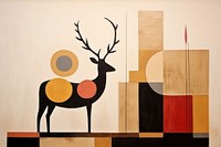 Abstract deer paper art painting animal.