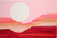 Abstract desert ripped paper art painting tranquility.