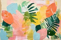 Abstract jungle ripped paper art painting backgrounds.