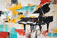 Music room collage art abstract.