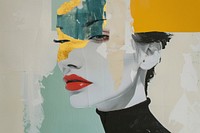Woman art painting lipstick.