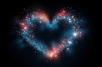 A heartshape astronomy fireworks universe.