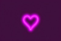 Heart icon neon purple light.