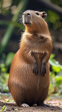 Full body of a capybara wildlife animal mammal.