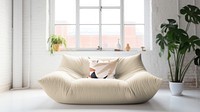 Cozy bean bag mockup psd