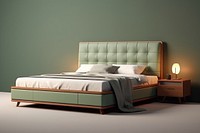 King size modern bed furniture bedroom lamp.
