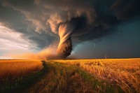 Tornado outdoors nature storm. AI generated Image by rawpixel.