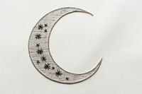 Moon in embroidery style nature night calligraphy.