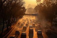 Traffic pollution architecture cityscape outdoors. AI generated Image by rawpixel.
