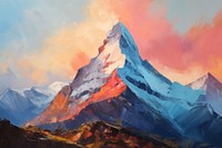  Mountain peak painting landscape outdoors. AI generated Image by rawpixel.